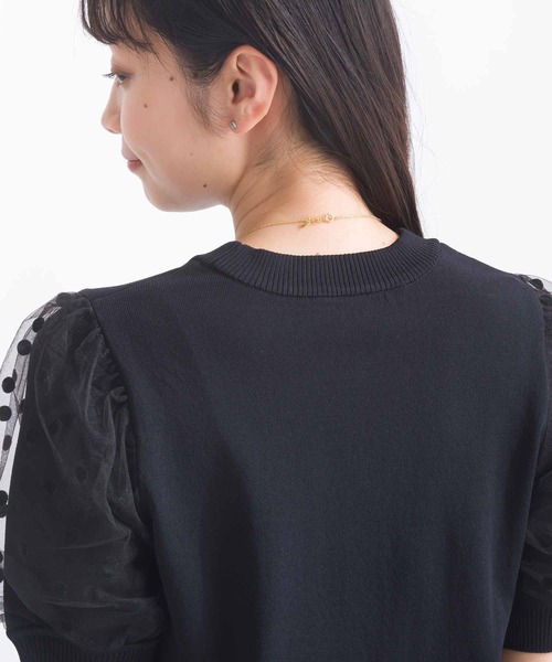 PICCIN PERLA ニット セーター ドットチュール五分袖ニット