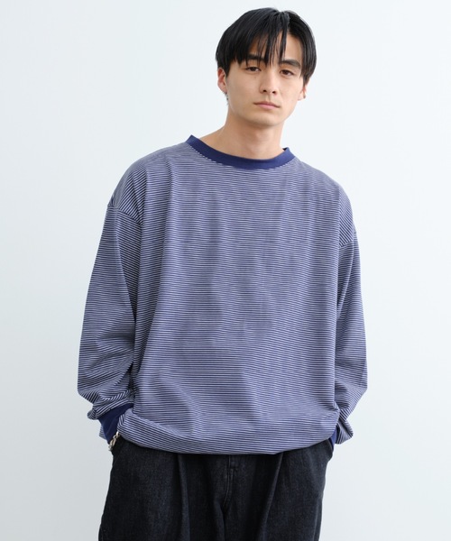 SINSS tシャツ Loose fit border long t-shirt／ルーズフィット