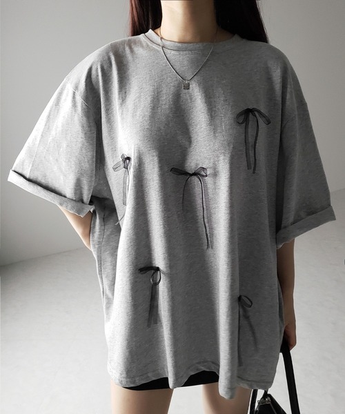 me+em select（ミームセレクト） tシャツ 「 3color 」シアーリボン