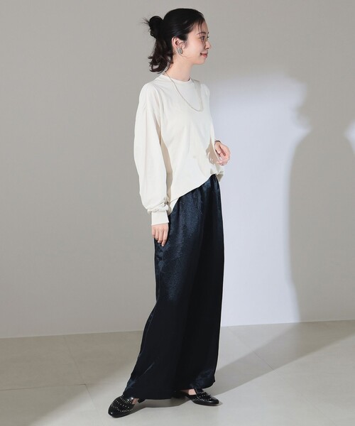 美品　ATON 黒 長袖Tシャツ ATON tシャツ / オーバーサイズ ロングスリーブ Tシャツ