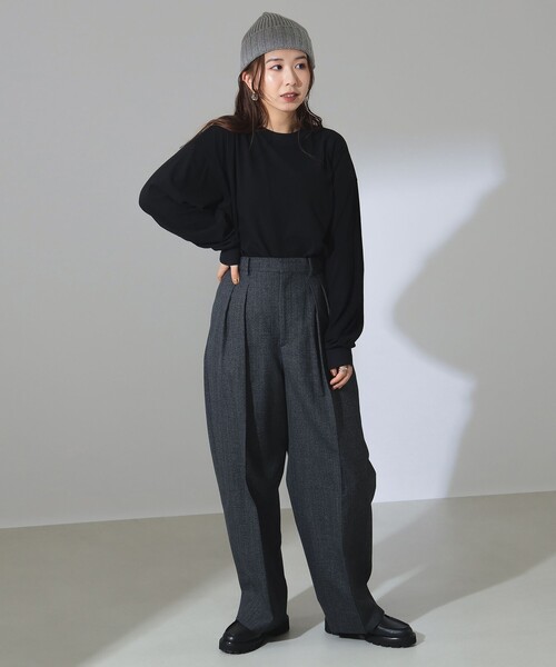 tシャツ ダンボール ロングスリーブ プルオーバー レディース 手洗い可能〉ランダムブルーゼ ロングスリーブ プルオーバー（T