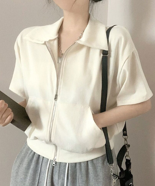値下げ【24SS 新作 / 一部店舗限定】WOMENS 襟付き半袖スウェット 24SS 新作 / 一部店舗限定】WOMENS 襟付き半袖スウェット グリーン