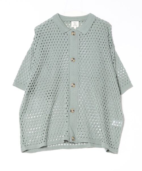 Revo. シャツ ニットメッシュ シャツカーディガン メンズ
