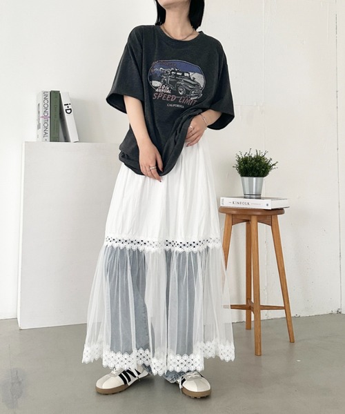 CLEA スカート チュールドッキングシアースカート : ZOZOTOWN Yahoo!店