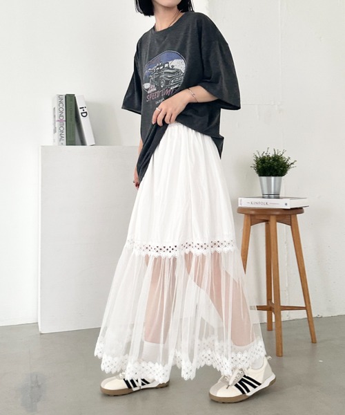 CLEA スカート チュールドッキングシアースカート : ZOZOTOWN Yahoo!店