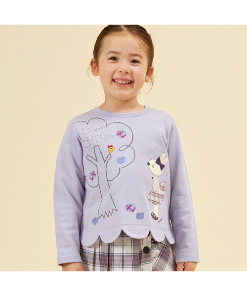 KP うさぎりんごアップリケスカラップトレーナー(80〜140) キッズ 子供