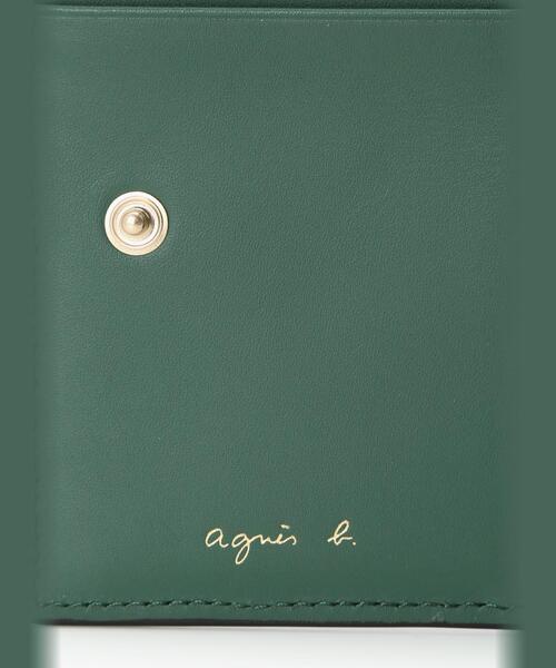 agnès b. 二つ折り財布 グリーン アニエスベー(AGNES B.)|二つ折り財布|HARDOFFオフモール