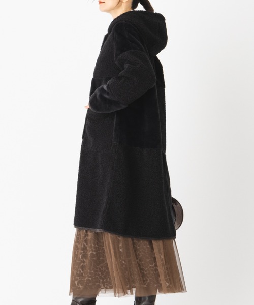 ムートンコート ボアコート リバーシブル エコファー 手洗い可 軽い