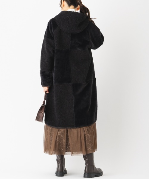 ムートンコート ボアコート リバーシブル エコファー 手洗い可 軽い