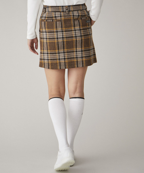 JUN&ROPE' スカート ウール混チェック柄サイドラインスカート