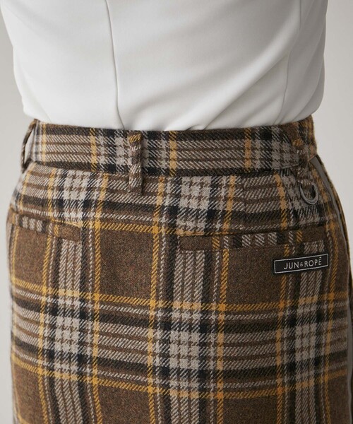 JUN&ROPE'（ジュンアンドロペ） スカート ウール混チェック柄サイド