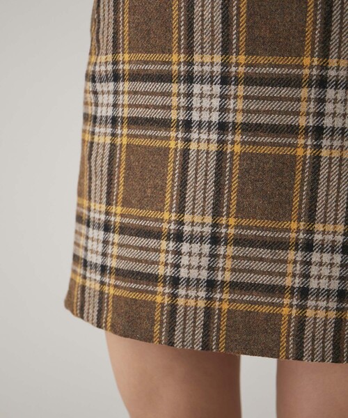 JUN&ROPE'（ジュンアンドロペ） スカート ウール混チェック柄サイド