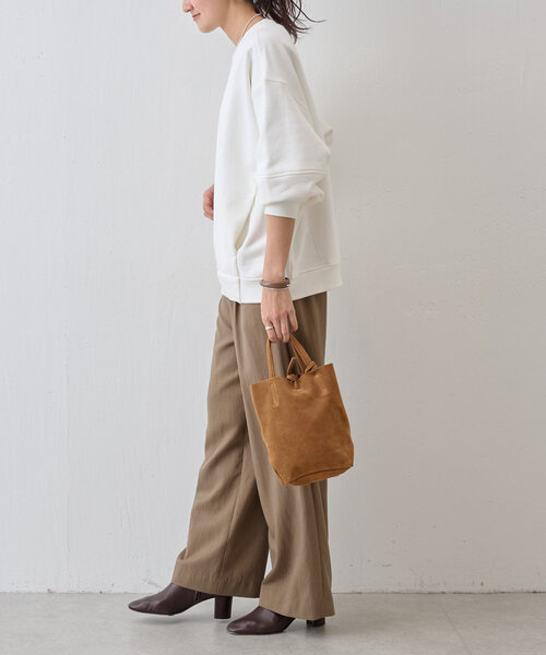 BEARDSLEY ストロートートバッグ A4 ブラウン BEARDSLEY トートバッグ スエードミニトート レディース
