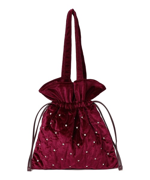 SHIPS any トートバッグ any: ビジュー ポリエステル ベロア