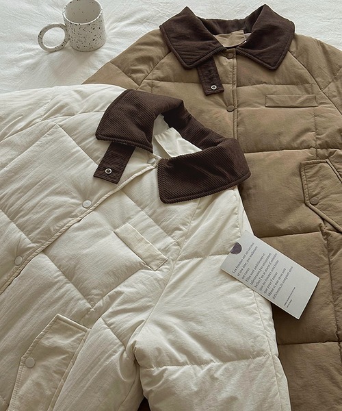 X-girl（エックスガール）の「CORDUROY PUFFER JACKET（ダウン