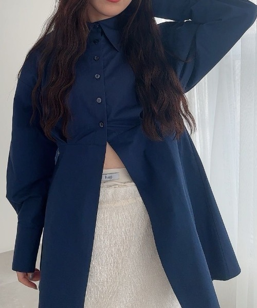 ブラウス シャツ PEPLUM SHIRT/ペプラムロングシャツ レディース