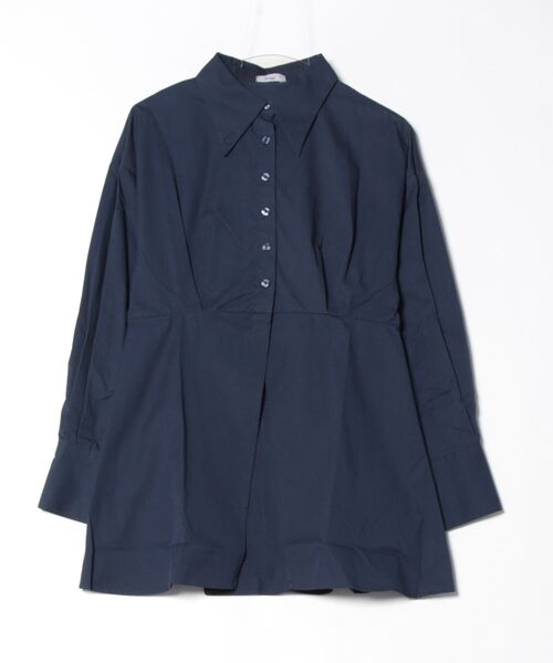 ブラウス シャツ PEPLUM SHIRT/ペプラムロングシャツ レディース hugi ブラウス シャツ PEPLUM SHIRT/ペプラムロングシャツ