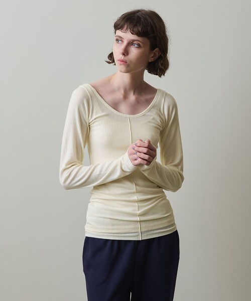 tシャツ 「Steven Alan」リブ ロングスリーブ プルオーバー レディース