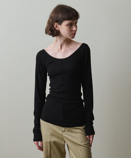 tシャツ 「Steven Alan」リブ ロングスリーブ プルオーバー レディース STEVEN ALAN tシャツ 「Steven Alan」リブ ロングスリーブ プル