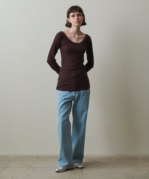 tシャツ 「Steven Alan」リブ ロングスリーブ プルオーバー レディース STEVEN ALAN tシャツ 「Steven Alan」リブ ロングスリーブ プル