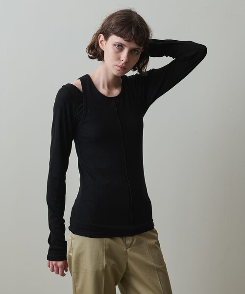 tシャツ 「Steven Alan」リブ ロングスリーブ プルオーバー レディース STEVEN ALAN tシャツ 「Steven Alan」リブ ロングスリーブ プル