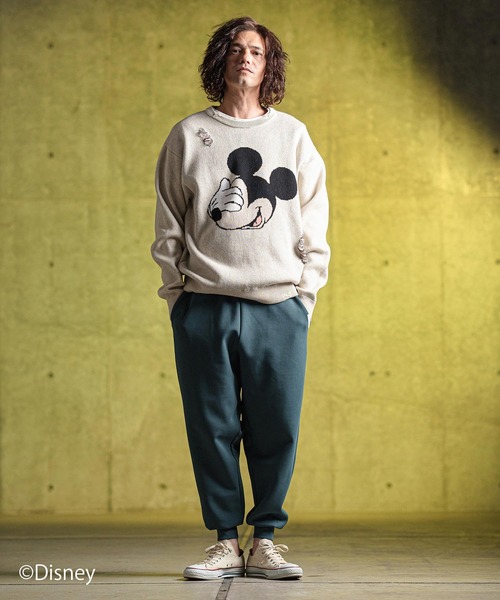 GLIMCLAP セーター ニット mn3086- Jacquard cotton fabric sweater