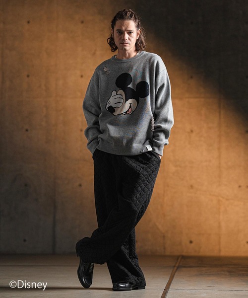 セーター ニット mn3086- Jacquard cotton fabric sweater-Mickey Mouse- ニット メンズ レディース_11