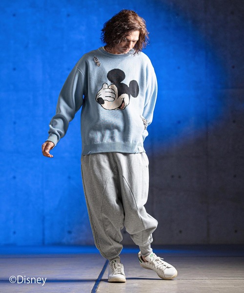 セーター ニット mn3086- Jacquard cotton fabric sweater-Mickey Mouse- ニット メンズ レディース_20