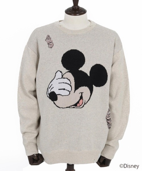 セーター ニット mn3086- Jacquard cotton fabric sweater-Mickey Mouse- ニット メンズ レディース_22