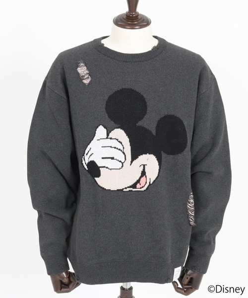 セーター ニット mn3086- Jacquard cotton fabric sweater-Mickey Mouse- ニット メンズ レディース_23