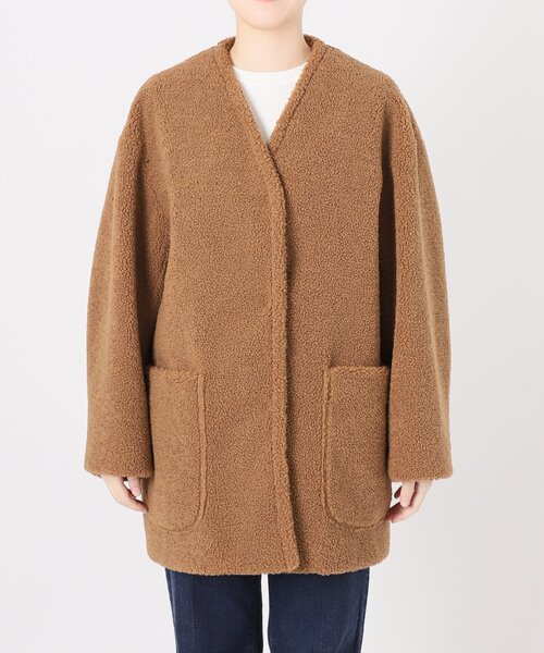 IENA（イエナ） ノーカラーコート 38 ブラウン レディース : ZOZOTOWN