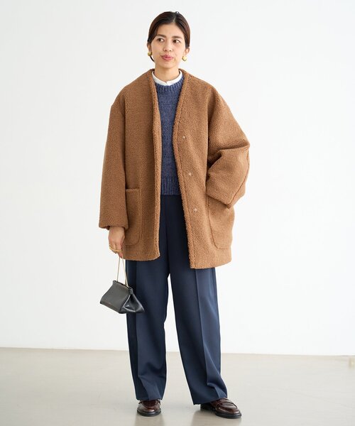 あこ！IENA ノーカラーコート IENA（イエナ） ノーカラーコート 38 ブラウン レディース : ZOZOTOWN