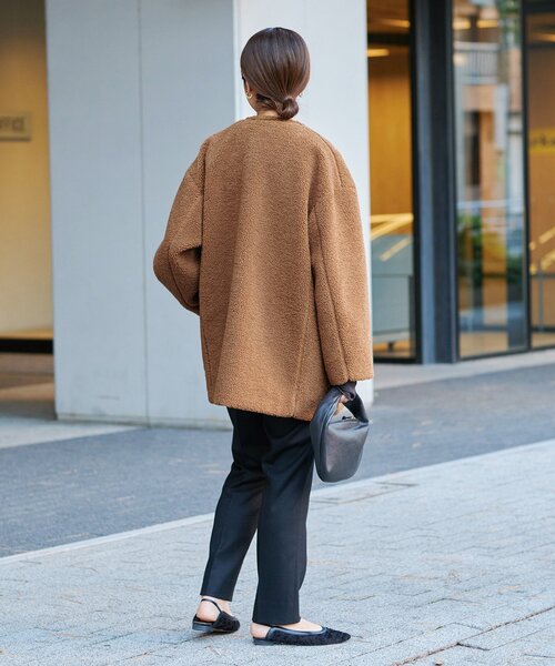 IENA（イエナ） ノーカラーコート 38 ブラウン レディース : ZOZOTOWN