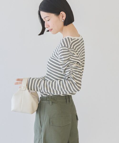 tシャツ M1228 ショルダーギャザープルオーバー レディース M1228 ショルダーギャザープルオーバー(M ミントグリーン