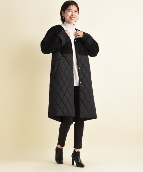 INTERPLANET(インタープラネット) ベルテッドカシミヤコート レディース  38【中古】【ブランド古着バズストア】 INTERPLANET（インタープラネット） ノーカラーコート FREE ブラック