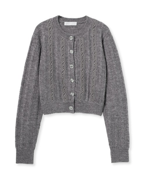 スナイデル　デザインニットカーディガン　セルフォード　フレイアイディー CELFORD (セルフォード)ビジューロゴカーディガン 24秋冬.【CWND251038