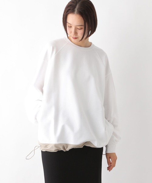 LEPSIM tシャツ ラグラン異素材切り替えプルオーバー 290957