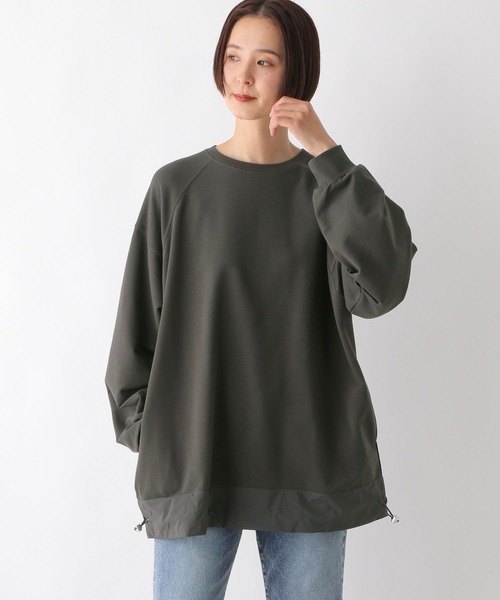 LEPSIM tシャツ ラグラン異素材切り替えプルオーバー 290957