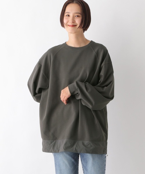 tシャツ 異素材切り替え裏起毛プルオーバー レディース LEPSIM tシャツ ラグラン異素材切り替えプルオーバー 290957