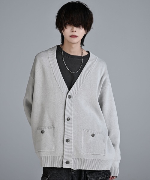 ADRER（アドラー） ニットカーディガン SMALL ライトグレー メンズ