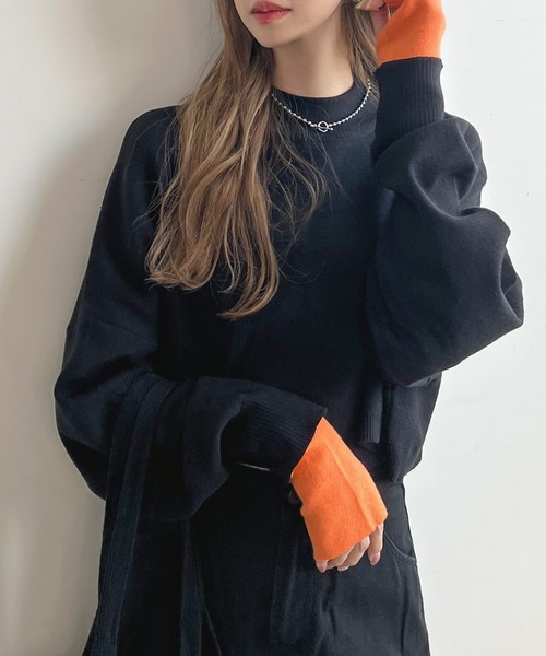 「Futier land」 長袖ニット FREE 杢グレー レディース_画像5