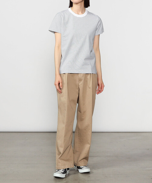 tシャツ handvaerk | 60/2 マイクロTシャツ STRIPE WOMEN レディース handvaerk tシャツ | 60/2 マイクロTシャツ STRIPE WOMEN