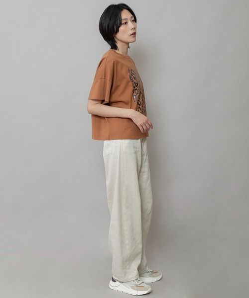 NINETYNINE レオパードロゴ Tシャツ Munich tシャツ レオパードプリントTシャツ レディース