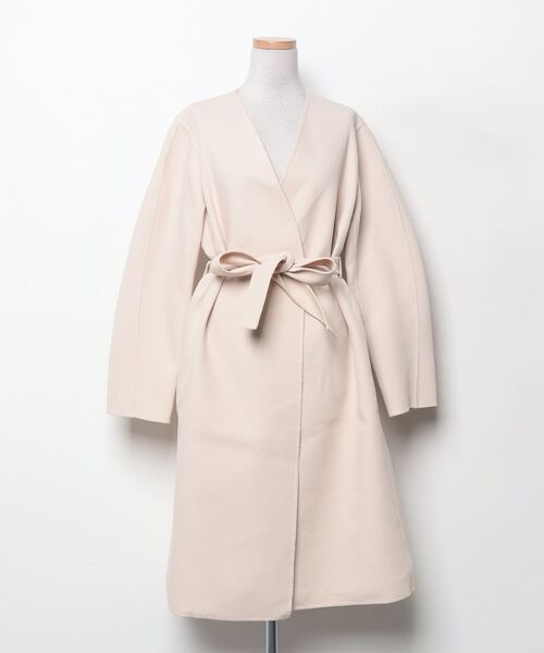 ANAYI ノーカラーコート 36 ベージュ 撥水ツイルノーカラーコート|ANAYI OFFICIAL ONLINE STORE