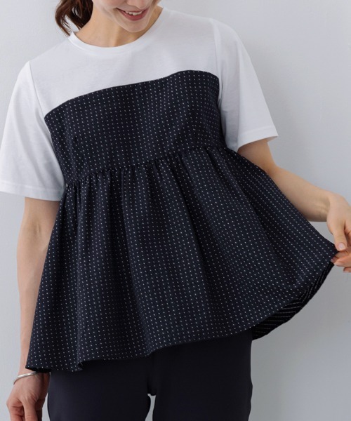 tシャツ 「SONO/ソーノ」ビスチェライクミニリボンジャカード レディース