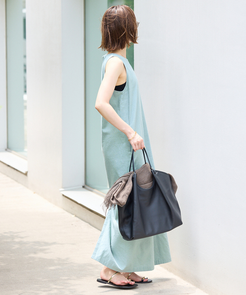 SLOBE IENAリネンレーヨンノースリーブナローワンピース SLOBE IENA ワンピース リネンレーヨンノースリーブナロー