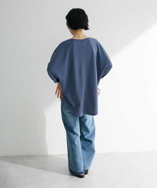 Green Parks tシャツ 7分袖ミニ裏毛ドルマンロゴプルオーバー