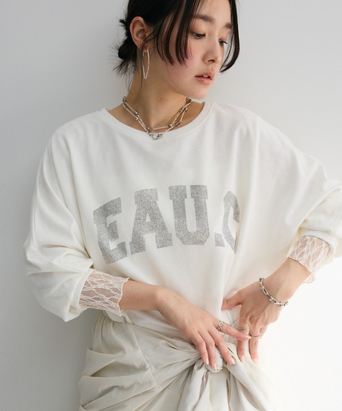 tシャツ ミニ裏毛ロゴフレンチプルオーバー レディース セール】ミニ裏毛ロゴプルオーバー（Tシャツ/カットソー）｜niko