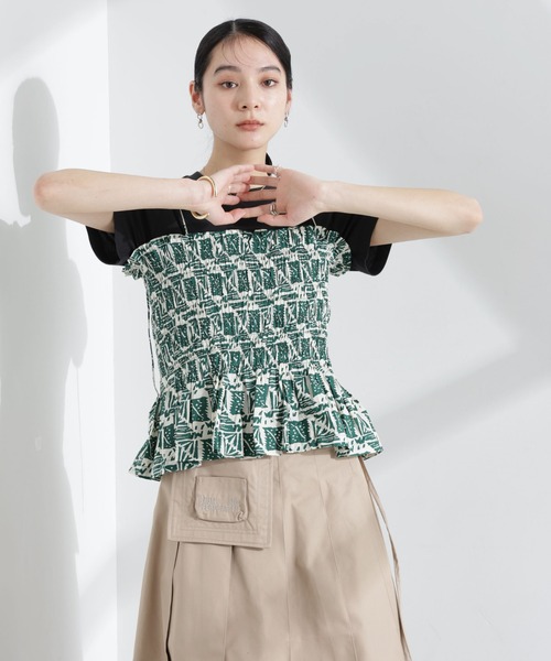 ブラウス シャツ 別注「SARA MALLIKA/サラマリカ」COTTON POPLIN PRINT CAMI TOP レディース sara mallika ブラウス シャツ Sara mallika/COTTON POPLIN