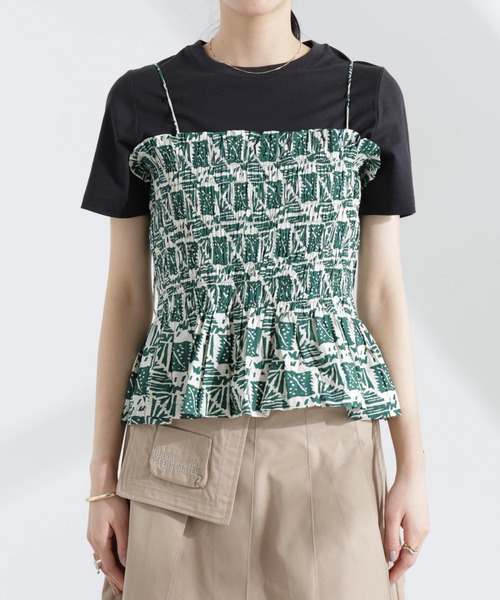 ブラウス シャツ 「SARA MALLIKA/サラマリカ」 COTTON POPLIN PRINT CAMI TOP レディース sara mallika ブラウス シャツ Sara mallika/COTTON POPLIN
